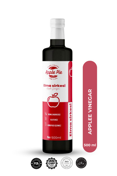 applepiefoods Elma Sirkesi Net 500 ml Doğal Fermantasyon Apple Cider Vinegar