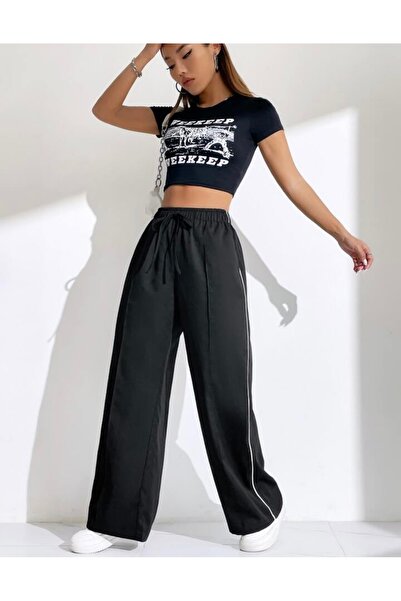 LACKH Women's Black Casual Clothing Sweatpants
