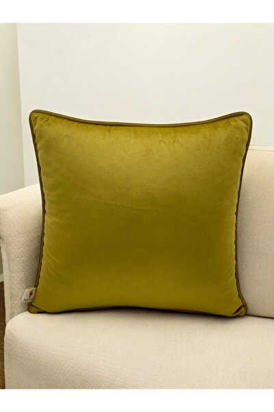 Phoenix Kadife Fitilli Kırlent Kılıfı Hardal