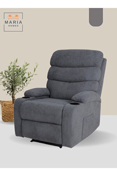 MARIA HOMES Comfortable Recliner Chair with Cup Holders and Soft Upholstery - Perfect for Living Rooms and Home