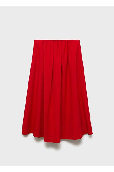 MANGO Woman Beli büzgülü uzun etek