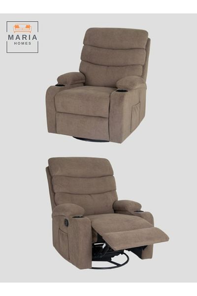 MARIA HOMES Comfortable Recliner Chair with Cup Holders and Soft Upholstery - Perfect for Living Rooms and Home