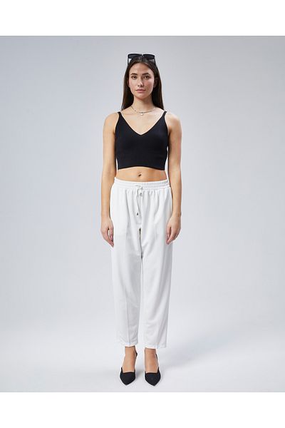 ADEL MODA Elastic Waist Crepe Trousers