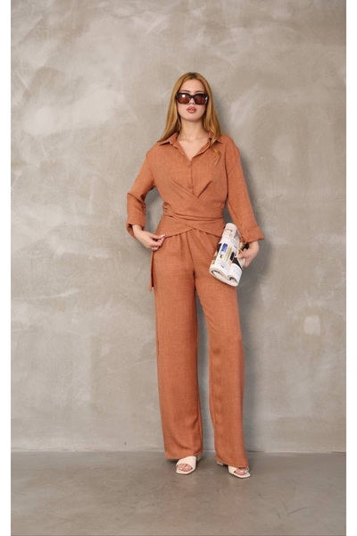 MEN Women's Front Tie Cotton Linen Suit