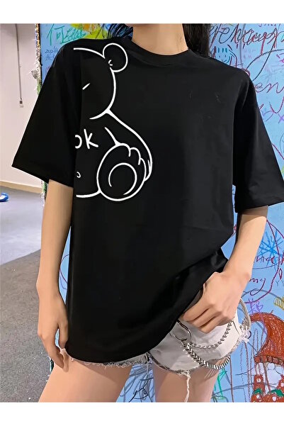 WOODROFFE Žene/Djevojke Oversize kroj Ležerna Slatka Štampano Majica Nova Sezona