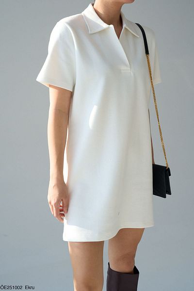Melike Bakar Boutique Women's Polo Neck Short Sleeve Dress