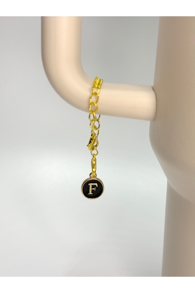 YuccaCo Accessorize Your Life Black Thermos Compatible Accessory with Letter F/Letter F Thermos Charm/Letter Thermos Ornament