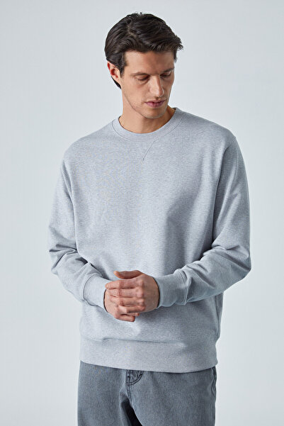 GRIMELANGE Bonell Men's 100% Cotton Relaxed Crew Neck Long Sleeve Grimelange Sweatshirt