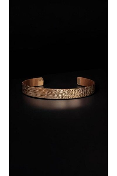PrestigeSO Pure Copper Handcrafted Bracelet with Stripes – Elegance and Health Combined