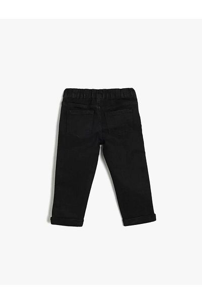 Koton Carrot Cut Jeans with Pockets and Elastic Waist