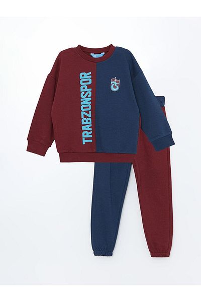 LC Waikiki Crew Neck Ts Printed Boys Sweatshirt and Tracksuit Bottom 2 Piece Set