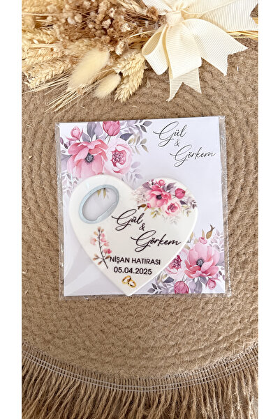 Ege ajans 10 adet kartlı ve jelatinli nişan söz nikah hediyelik açacak Magnet
