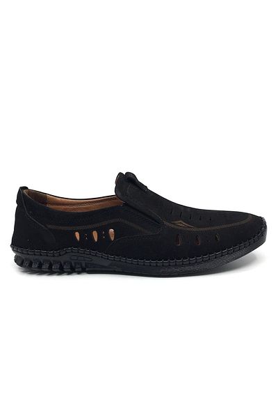 CATELLİ 100% Nubuck Leather Orthopedic Men's Summer Comfortable Daily Perforated Sandal Shoes 40-45