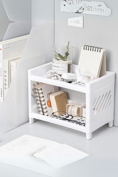 Hesaplı Kasa Two Tiers Bathroom Kitchen Cabinet Interior Organizer Organizer Shelf Multi-Purpose Shelving Unit, 24X18X15 cm