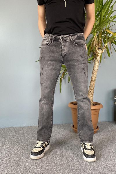 Alışveriş Sokağı Anthracite Ripped Detailed Denim Trousers