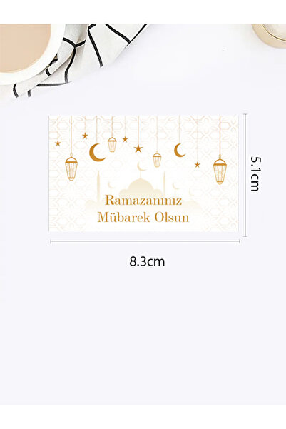 Örün Matbaa Ramazanınız Mübarek Olsun Temalı Teşekkür - Not - Tebrik - Ramazan Kartı - 50 Adet 8,3x5,1 Cm