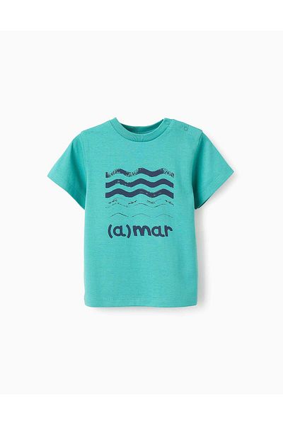 Ziddy Cotton T-shirt for Baby Boys 'Love', Green