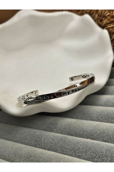 AURA Men's Steel Bracelet with'Always in My Heart' Written