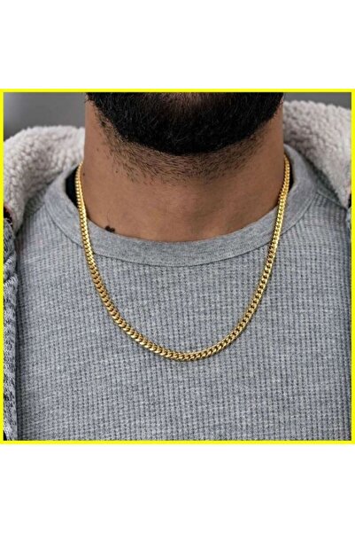 Rasyonel lazer 925 ayar gümüş 4mm altın kaplama gurmet kolye