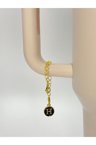 YuccaCo Accessorize Your Life Black Thermos Compatible Accessory with Letter H/Letter H Thermos Charm/Letter Thermos Ornament