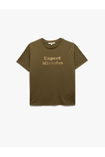 Koton Printed Short Sleeve Crew Neck Women's T-Shirt