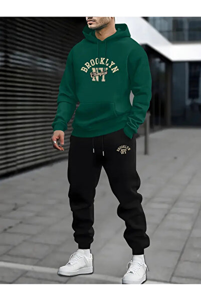 PENTHİLUS Set de trening oversize cu glugă cu imprimeu Brooklyn NY