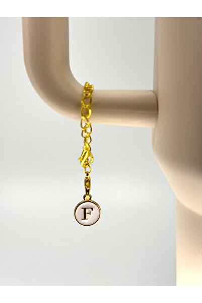 YuccaCo Accessorize Your Life White Thermos Compatible Accessory with Letter F/Letter F Thermos Charm/Letter Thermos Ornament