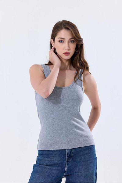 Kompedan Basic Extra Soft Μπλουζάκι |   Γκρι μελανζέ 27119