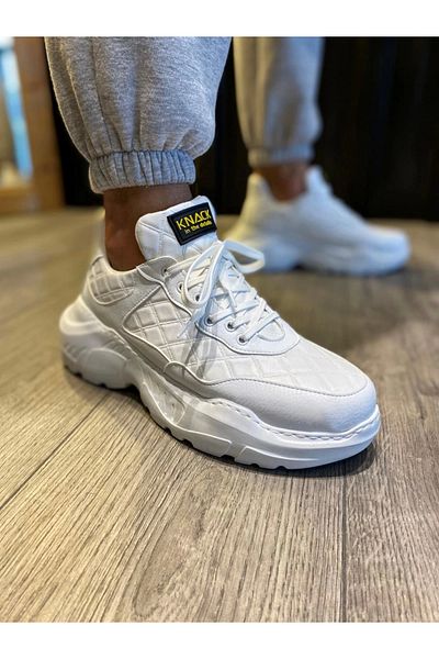xramburada K&A Quilted White Casual High Sole Shoes - N75