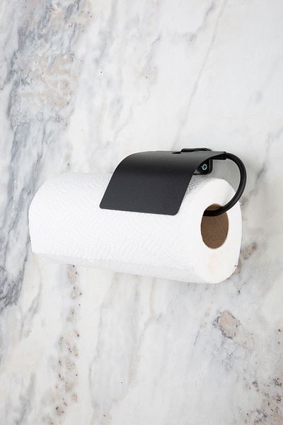 MultiStore Mini Series Black Covered Paper Roll Towel Holder, Napkin Holder, Bathroom Hanger