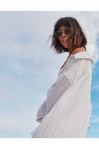 AMERICAN EAGLE Aerie Gauzy Cover Up Shirt