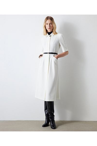 İpekyol Belted shirt collar midi dress