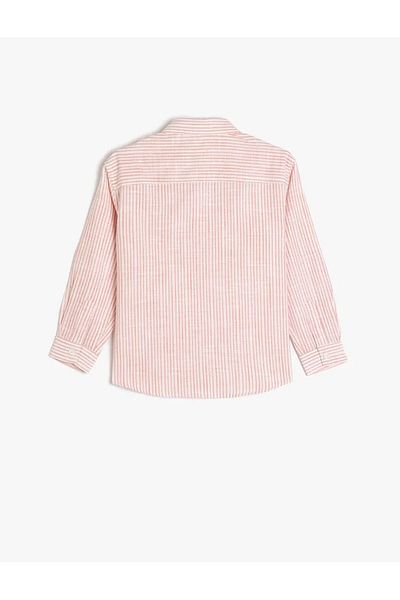 Koton Striped Pink Boy's Shirt 5Skb60066Tw