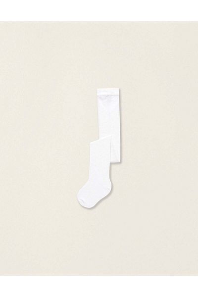 Ziddy Cotton Anti-Pilling Tights for Baby Girls, White
