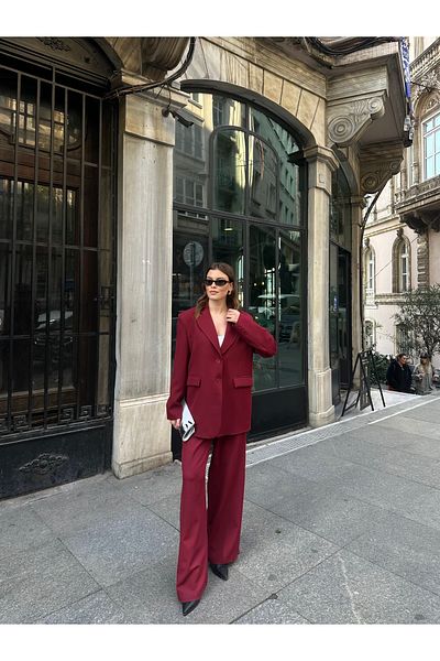 VOLT CLOTHİNG Gefütterter Blazer-Anzug mit Knopfleiste für Damen
