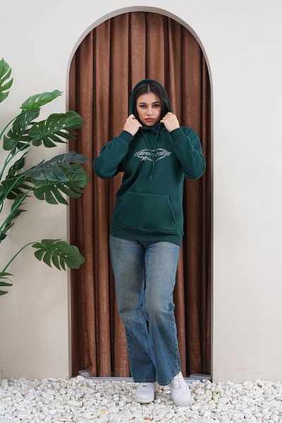 JANSO GROUP - Women's Reverse Stone Printed Sweatshirt 3 Thread Compact Fabric