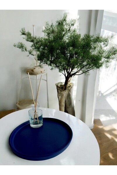Blue Moon Candle & Decoration Dekoratif 24 Cm Yuvarlak Mum, Saksı Ve Takı Tab...
