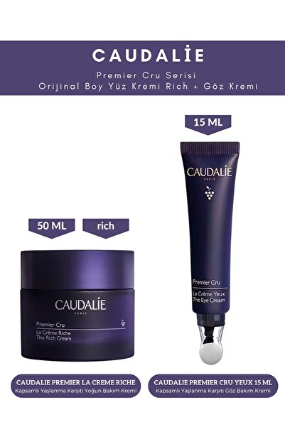 Caudalie Premier CRU Serisi Yüz Kremi RICH | Göz Kremi Orijinal Boy Set