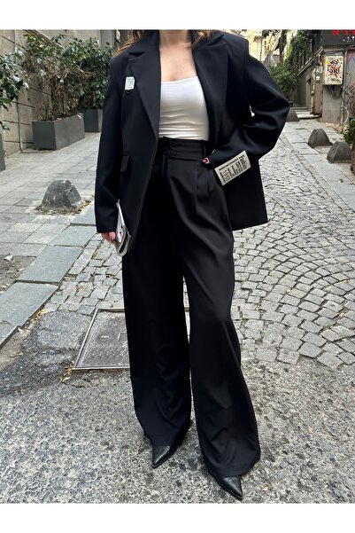 VOLT CLOTHİNG Women's Barcode Emblem Lined Blazer Suit