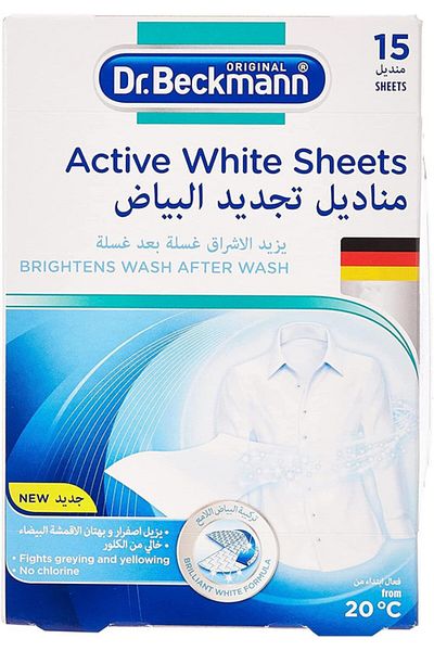 Dr.Beckmann Dr. Beckmann Active White Sheets with Brilliant Formula Long lasting bright white-15 Sheets Packet