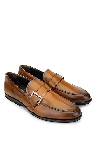 FABI Men's Genuine Leather Beige Loafer Shoes