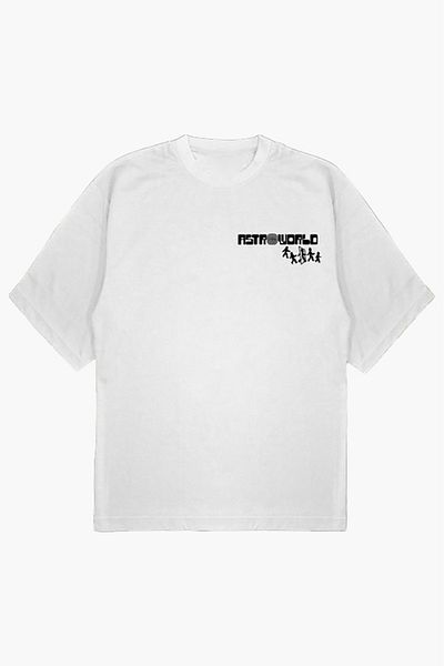 modaberry Tricou Poster Astroworld - Tricou oversize cu mânecă scurtă de vară cu imprimeu alb