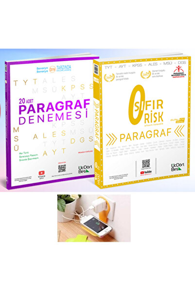 Üç Dört Beş Yayıncılık 20 Adet Paragraf Denemesi + Paragraf Sıfır Risk Kitap ...