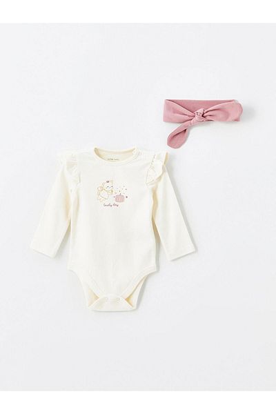 LC Waikiki Crew Neck Printed Baby Girl Hospital Discharge Set (W4)
