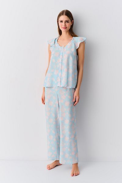 SUWEN Set pijama masculină cu bretele strălucitoare