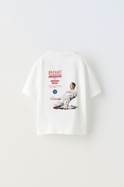 GIA - ART Bring Your Game Tricou alb pentru copii cu design de fotbal scris