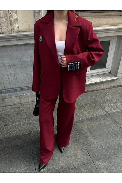 VOLT CLOTHİNG Damen Blazer Anzug mit Barcode Emblem gefüttert