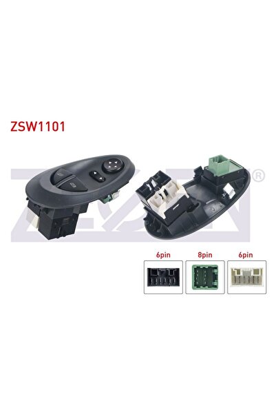 TEKNOROT ZEGEN-ZSW1101 - AYNA AYAR VE CAM ACMA ANAHTARI CIFTLI 10 PIN IVECO D...