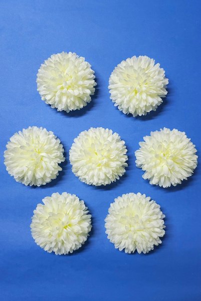 MD Aspiz Flowers 7 Adet Yapay Lüx Krizantem Kartopu (sadece Kafa Çiçek ) Geli...