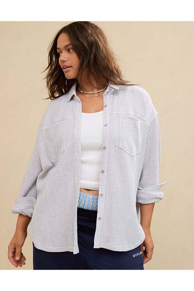 AMERICAN EAGLE Aerie Anytime Fave Waffle Shirt
